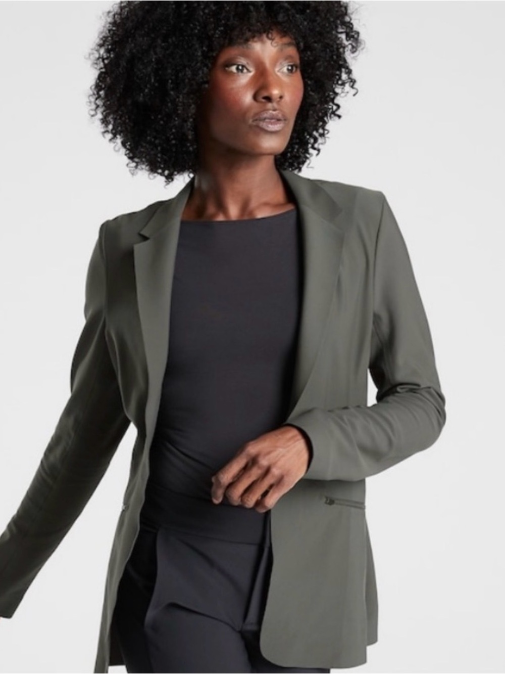 Athleta Interstellar Blazer Olive Green 14 NWT